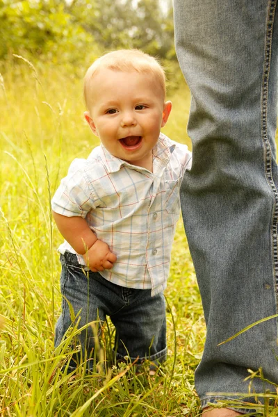 Little boy on father — Stock Photo, Image