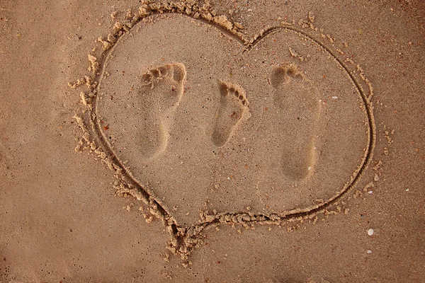 Impronte familiari nel cuore — Foto Stock