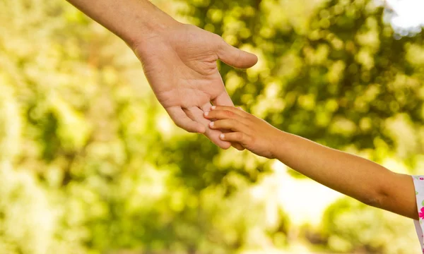 El padre toma la mano del hijo —  Fotos de Stock