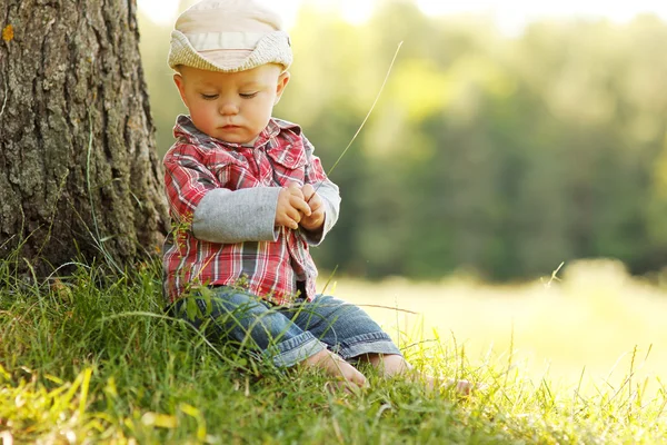 Little boy in cowboy hat — Stock Photo, Image