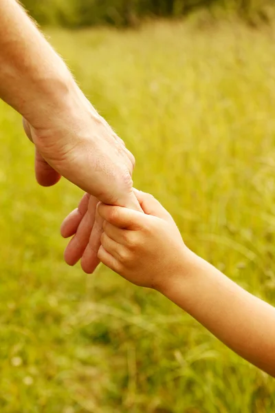 Genitore tiene la mano del bambino — Foto Stock