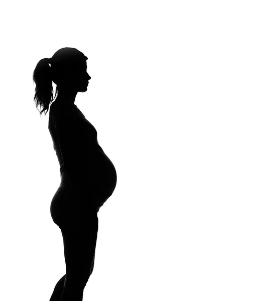 怀孕妇女的侧写 — 图库照片
