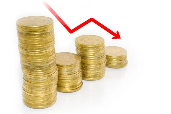 Diagrama de moedas no fundo — Fotografia de Stock