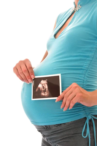 Baby on ultrasound in the abdomen — Stock Photo, Image