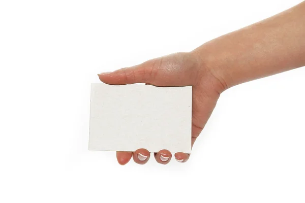Kart el beyaz — Stok fotoğraf