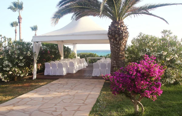 Wedding pavilion on beach Stock Photo