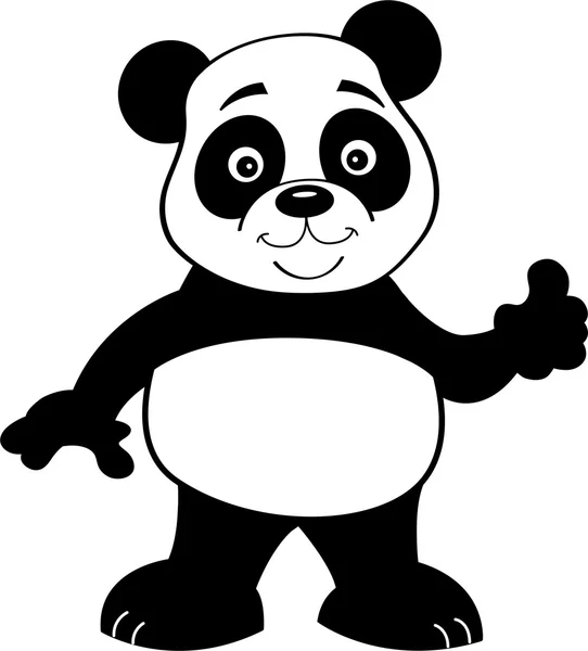 Cartoon panda bear dando pollici in su . — Vettoriale Stock