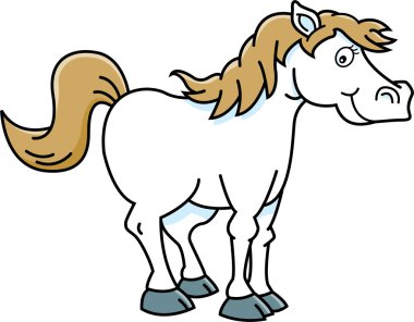 Karikatür mutlu at.