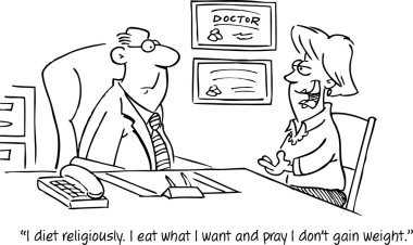 karikatür doktor ve hasta.