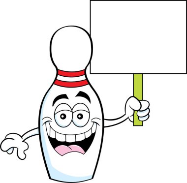 Çizgi filmdeki resimde gülümseyen bir bovling broşu var..