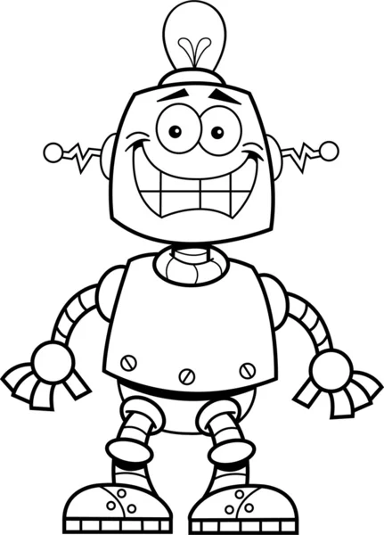 Robô sorridente dos desenhos animados — Vetor de Stock