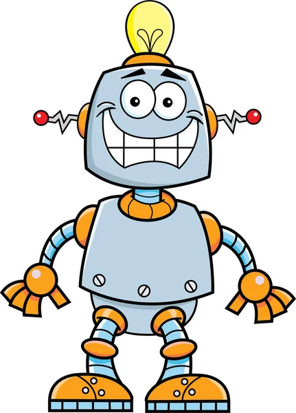 笑顔のロボットを漫画します。 — ストックベクタ