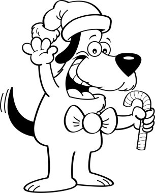 Şeker kamışı holding karikatür köpek