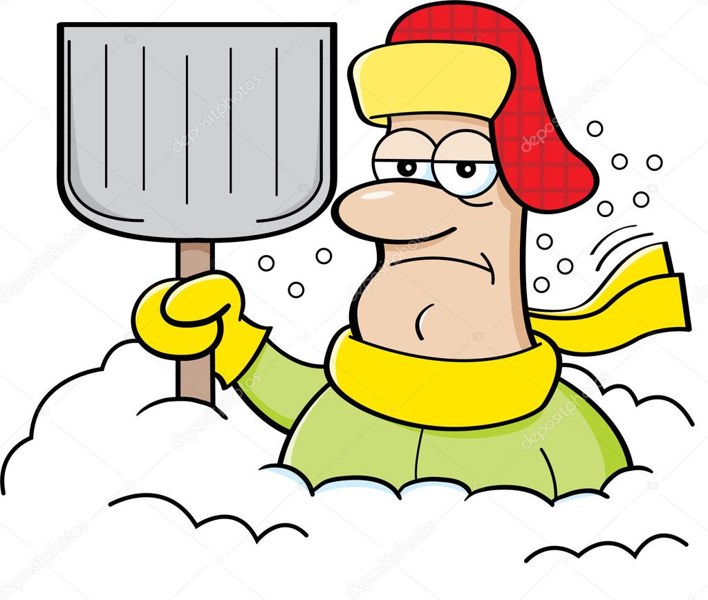 man shoveling snow clip art