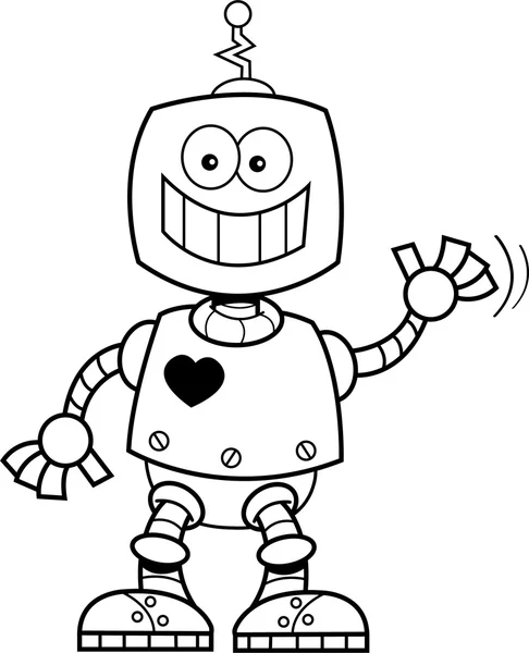 Robot sonriente de dibujos animados . — Vector de stock