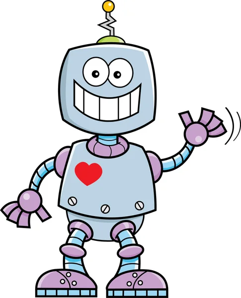 Çizgi film gülümseyen robot.