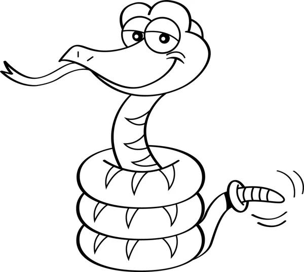 Serpiente sonajero de dibujos animados . — Vector de stock