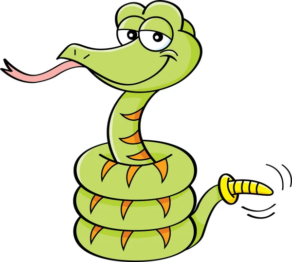 Serpiente sonajero de dibujos animados . — Vector de stock
