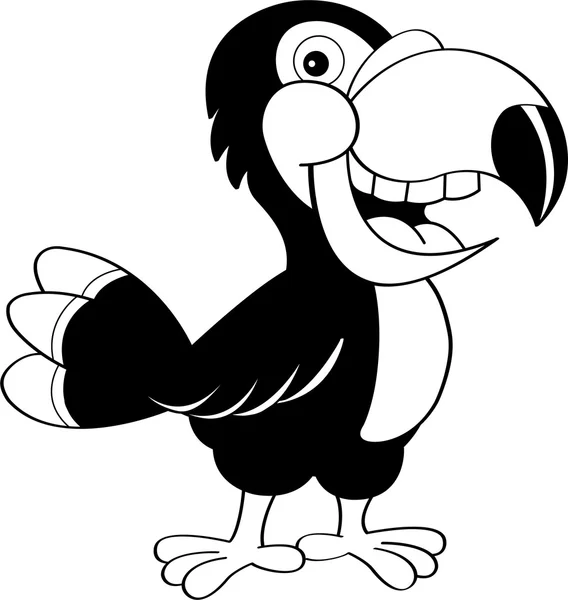 Toucan noir souriant — Image vectorielle