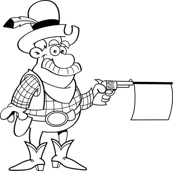 Cowboy mit Waffe — Stockvektor
