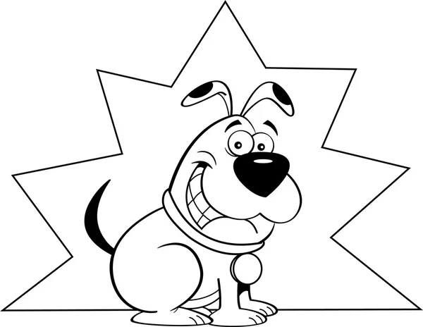 Cartoon lachende hond. — Stockvector