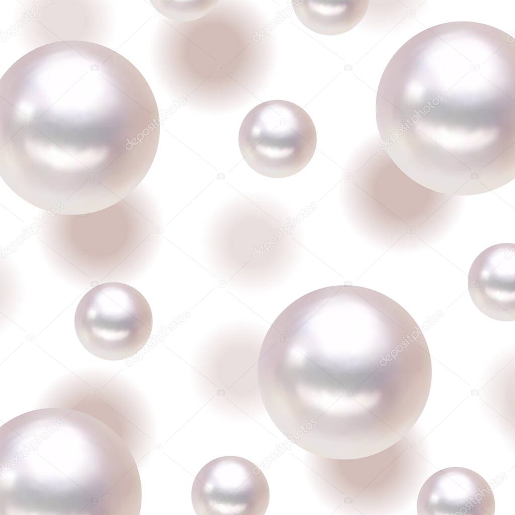 Shiny natural white pearl pattern. Vector 