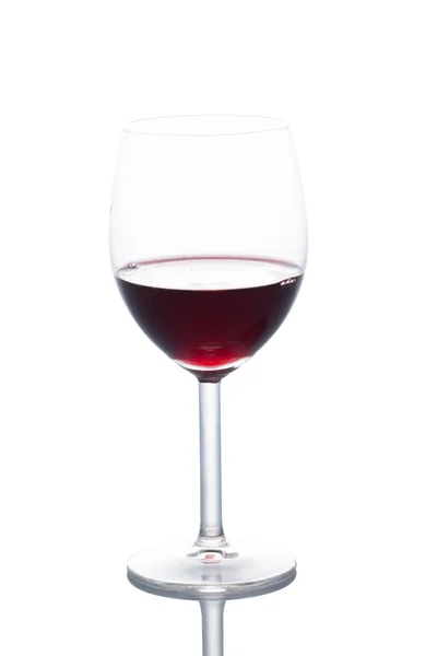Copo Vinho Vermelho Isolado Fundo Branco Com Caminho Recorte Espaço — Fotografia de Stock