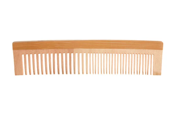 Wooden Comb Isolated White Background Clipping Path Copy Space Your — Stock Photo, Image