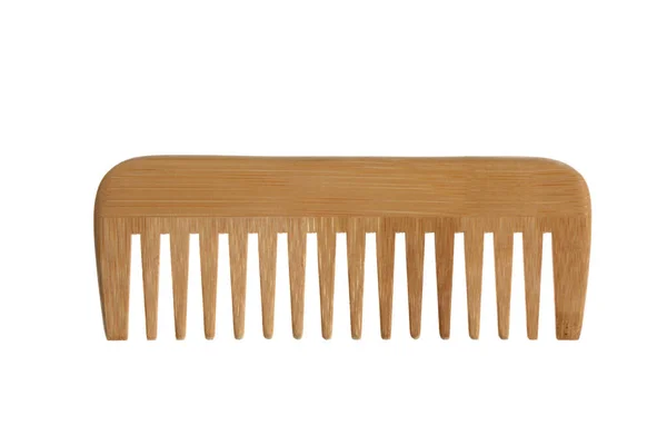 Wooden Comb Isolated White Background Clipping Path Copy Space Your — Stock Photo, Image