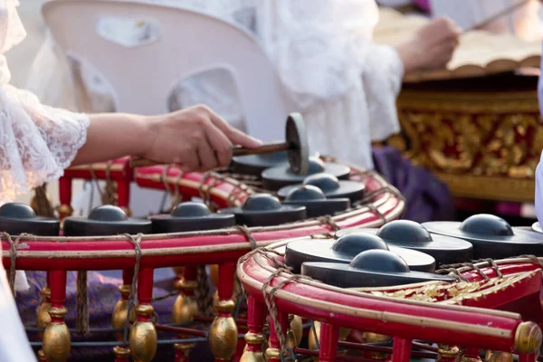 Khong Wong Yai Circle Gongs Used Music Thailand — Stock Photo, Image