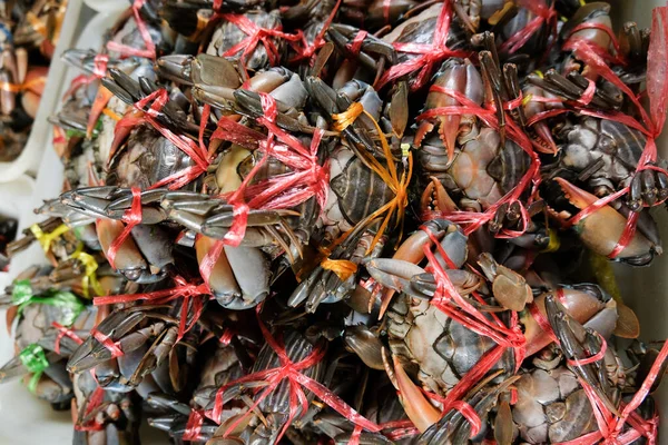 Crabes Mer Frais Vendre Sur Marché — Photo