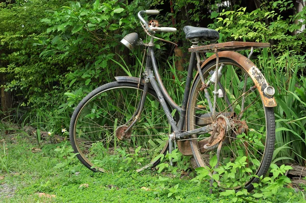 Stary zardzewiały rower — Zdjęcie stockowe