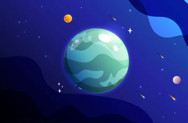 Planeta Espacio Ilustración Vectorial Dibujos Animados — Vector de stock