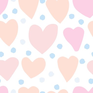 Basit kalpler ve noktalar Sevgililer Günü kusursuz desen.