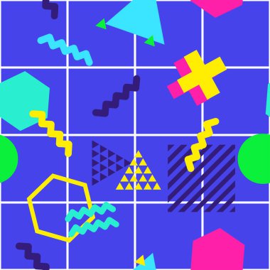 90 'ların tarzında kusursuz bir model. Parlak renklerle geometrik desen.