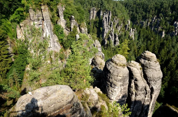 Rock formation Bastei in Saxon Switzerland, Germany — Stock Photo, Image