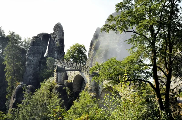 Bridge named Bastei in Saxon Switzerland Germany — Stock Photo, Image