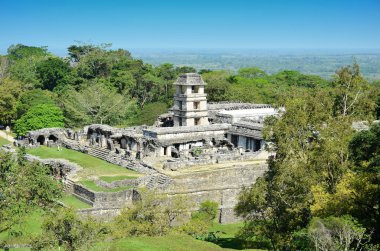 Palenque Ancient Mayan tower the palace temples clipart