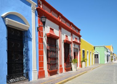 Campeche City in Mexico colonial architecture clipart