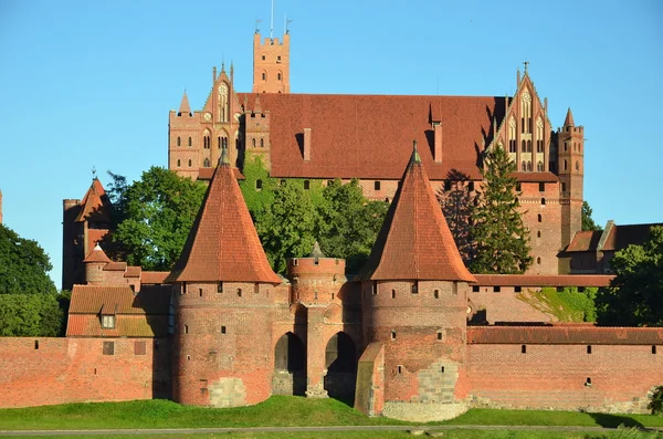 Castelo dos Cavaleiros de Malbork na Polónia (lista do património mundial Unesco ) — Fotografia de Stock
