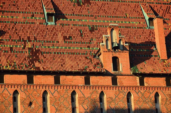 Roof of Malbork knights castle in Poland (world heritage list Unesco) — Stock Photo, Image
