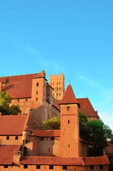 Castelo dos Cavaleiros de Malbork na Polónia (lista do património mundial Unesco ) — Fotografia de Stock