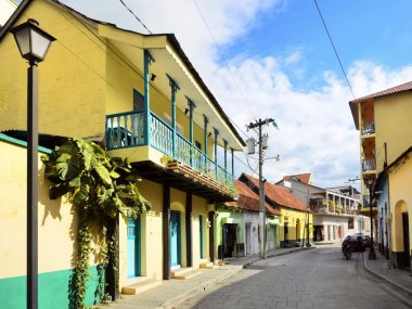 street in isla de Flores Guatemala clipart