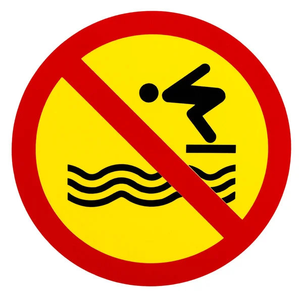 Sign warning for no lifeguard service — Stock Photo, Image