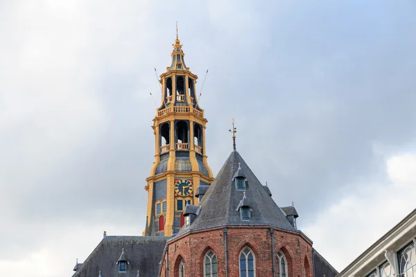 Templom torony a Der Aa-kerk Groningen, Hollandia — Stock Fotó