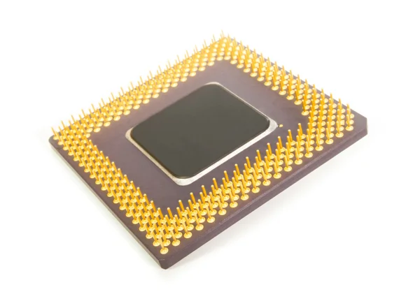 Bottom of a computer processor chip Stock Image