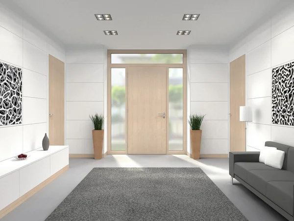 Modern foyer front door interior — Stock Photo, Image