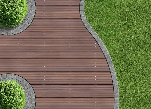 Garden detail in aerial view — Stock Photo, Image