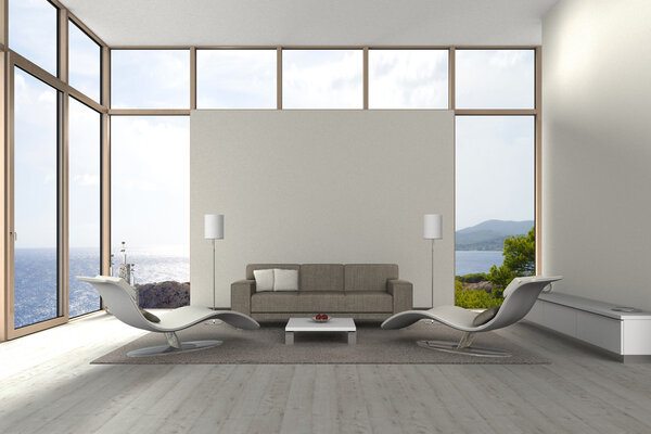 Modern seaside living room