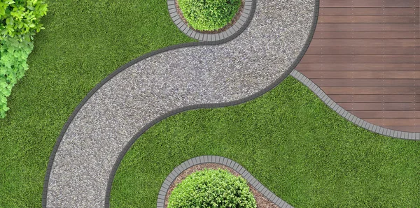 Garden design z výše — Stock fotografie